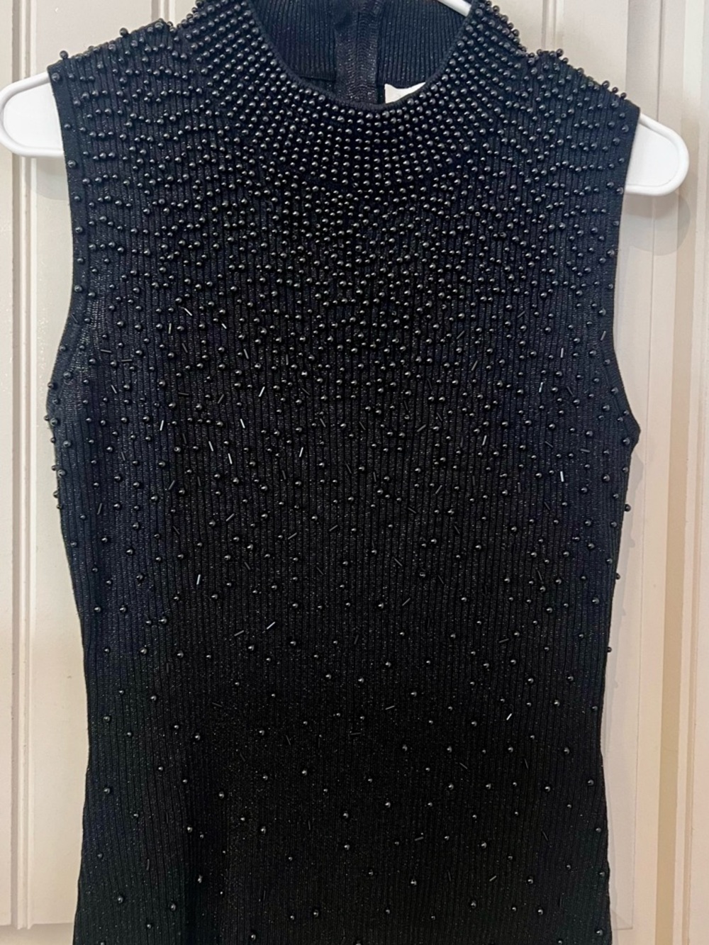 Bellini Black Beaded Sleeveless Knit Top